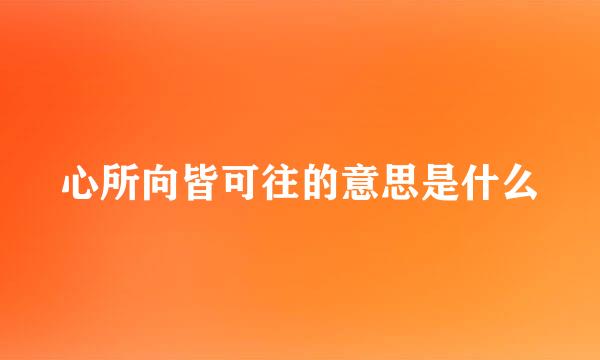 心所向皆可往的意思是什么