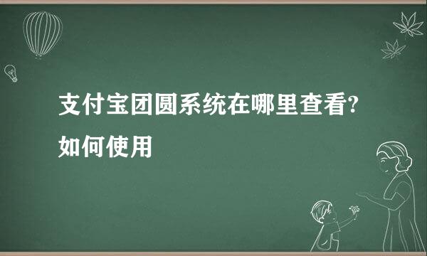 支付宝团圆系统在哪里查看?如何使用