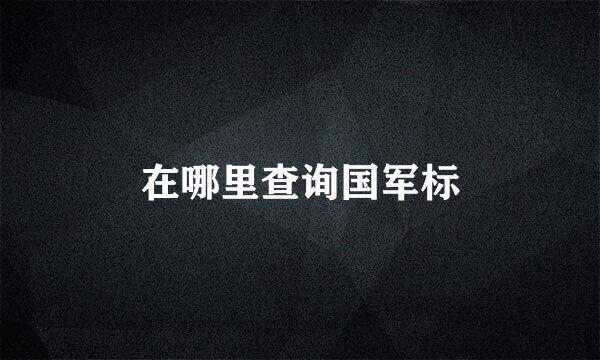 在哪里查询国军标