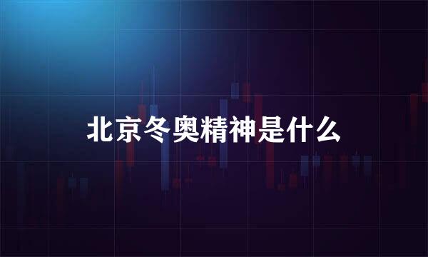 北京冬奥精神是什么