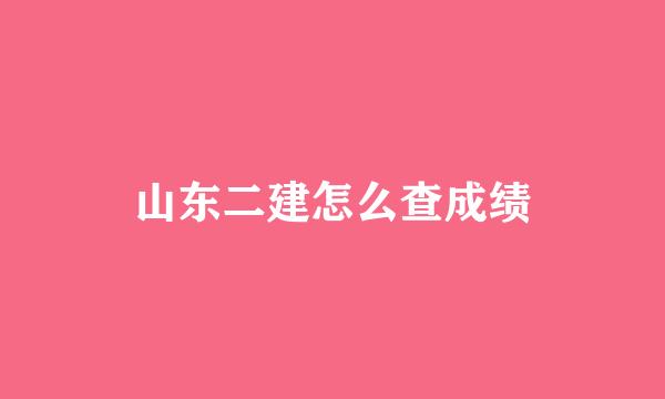 山东二建怎么查成绩