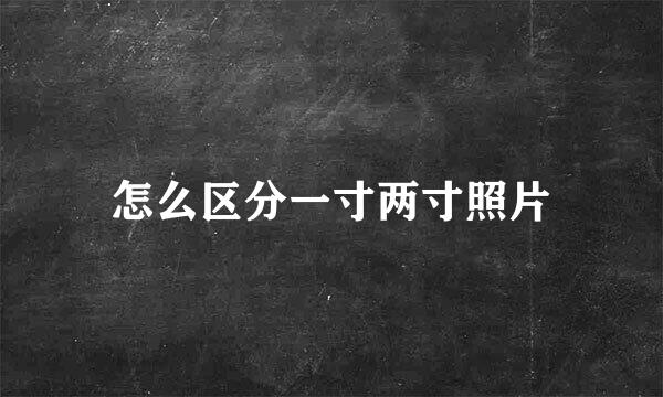 怎么区分一寸两寸照片