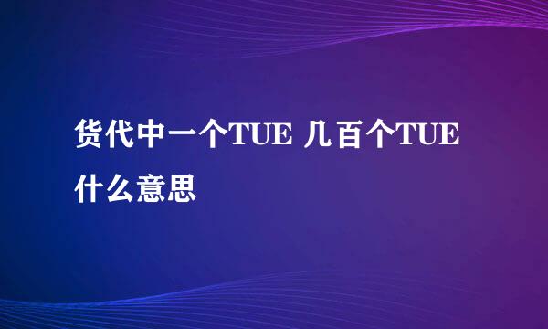 货代中一个TUE 几百个TUE什么意思
