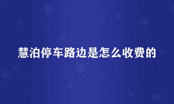慧泊停车路边是怎么收费的