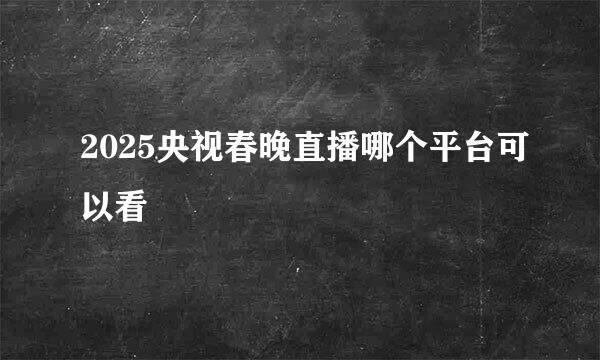 2025央视春晚直播哪个平台可以看