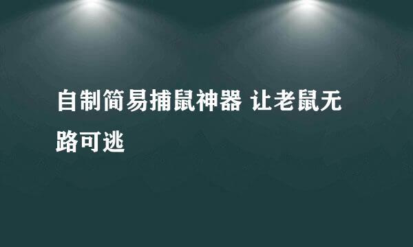 自制简易捕鼠神器 让老鼠无路可逃