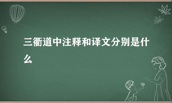 三衢道中注释和译文分别是什么
