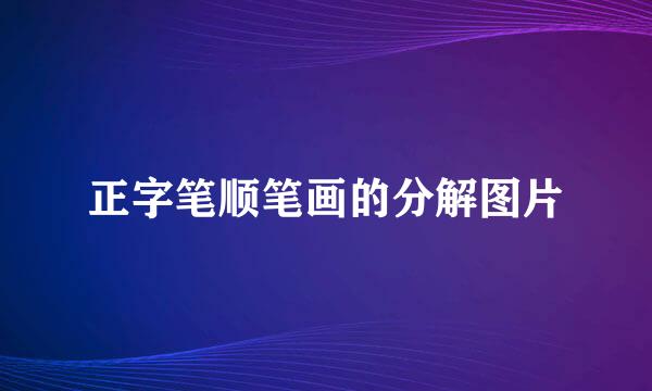正字笔顺笔画的分解图片