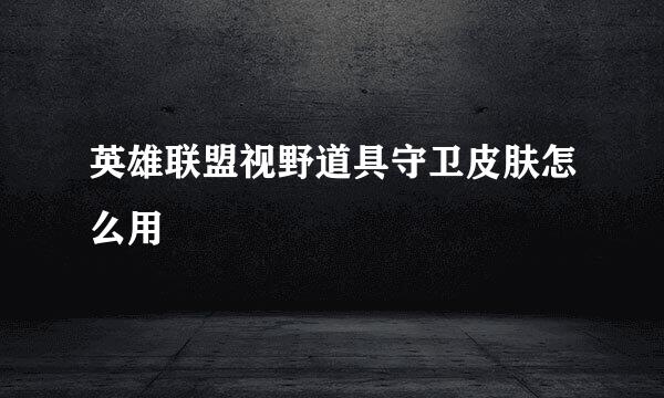 英雄联盟视野道具守卫皮肤怎么用