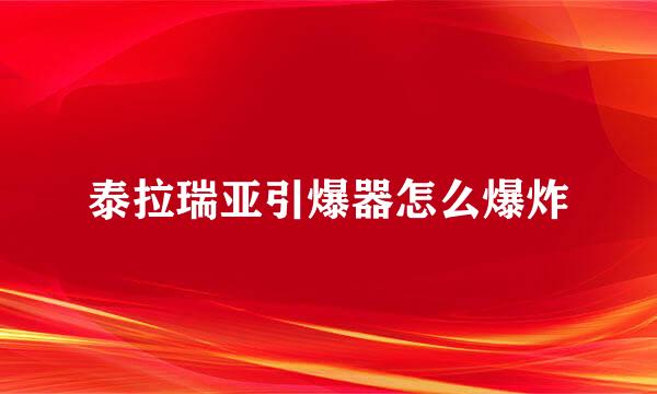泰拉瑞亚引爆器怎么爆炸