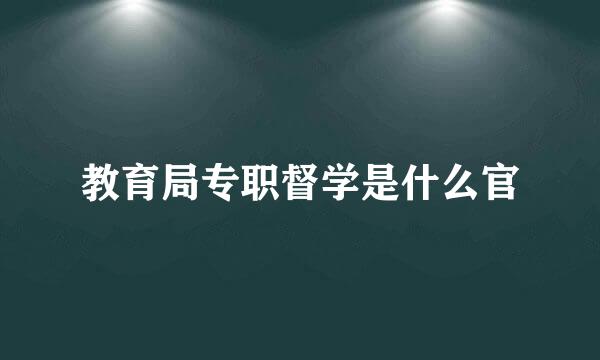 教育局专职督学是什么官