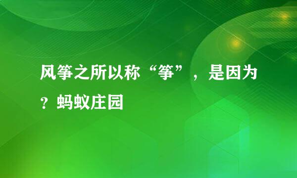风筝之所以称“筝”，是因为？蚂蚁庄园