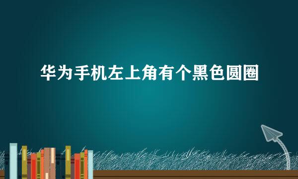 华为手机左上角有个黑色圆圈
