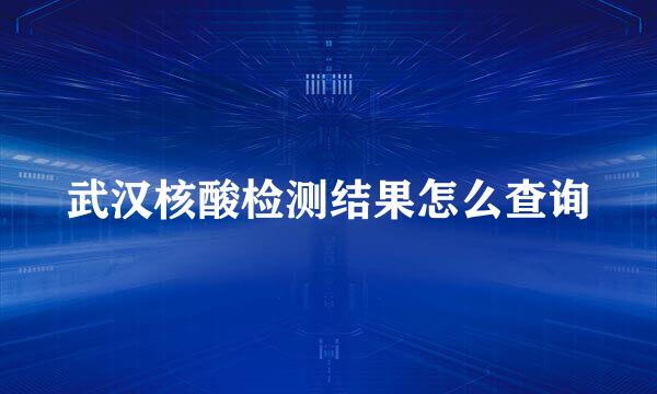 武汉核酸检测结果怎么查询