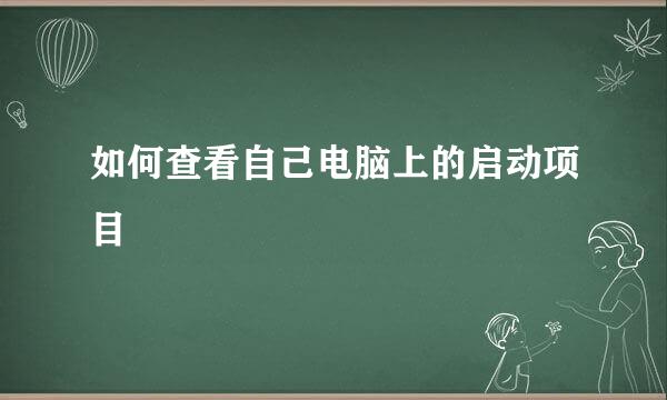 如何查看自己电脑上的启动项目