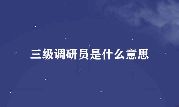 三级调研员是什么意思