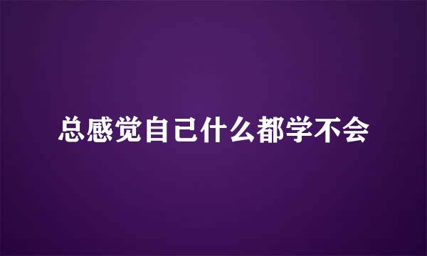 总感觉自己什么都学不会