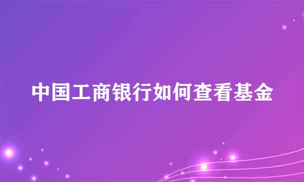 中国工商银行如何查看基金
