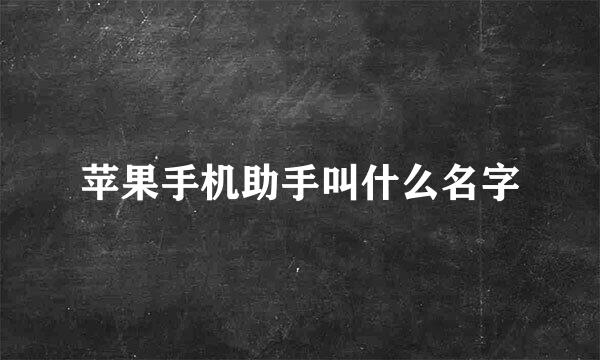 苹果手机助手叫什么名字