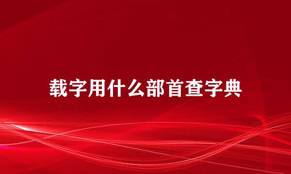 载字用什么部首查字典