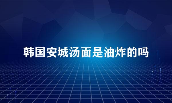 韩国安城汤面是油炸的吗