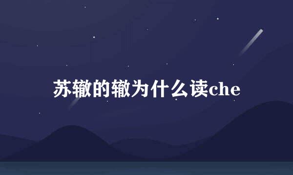 苏辙的辙为什么读che