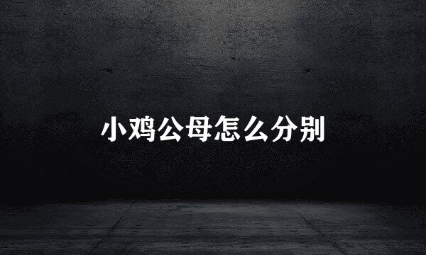 小鸡公母怎么分别