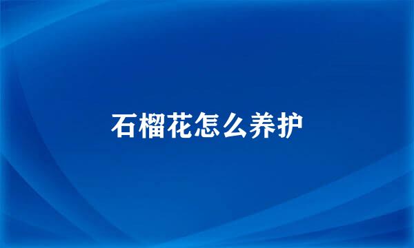 石榴花怎么养护
