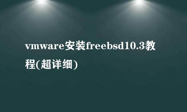 vmware安装freebsd10.3教程(超详细)