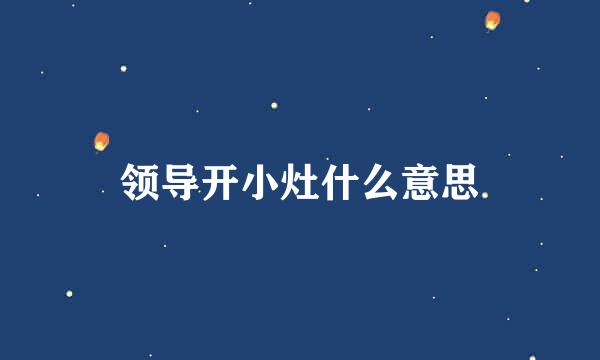 领导开小灶什么意思