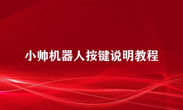 小帅机器人按键说明教程