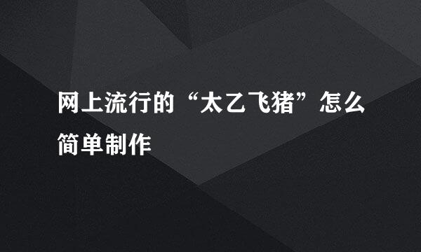 网上流行的“太乙飞猪”怎么简单制作