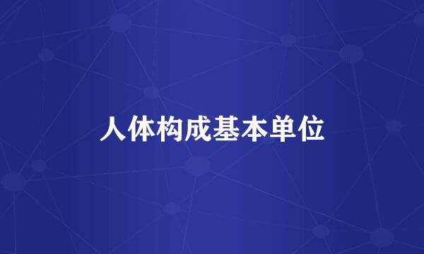 人体构成基本单位
