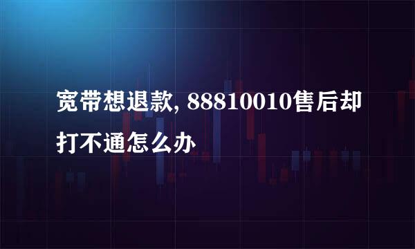 宽带想退款, 88810010售后却打不通怎么办