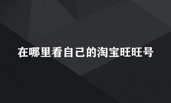 在哪里看自己的淘宝旺旺号