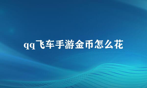 qq飞车手游金币怎么花