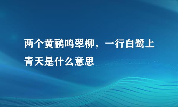 两个黄鹂鸣翠柳，一行白鹭上青天是什么意思
