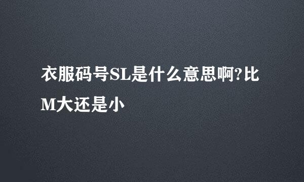 衣服码号SL是什么意思啊?比M大还是小