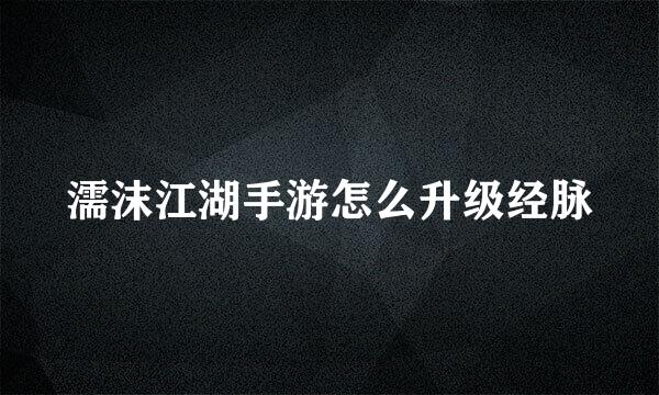 濡沫江湖手游怎么升级经脉