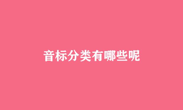音标分类有哪些呢