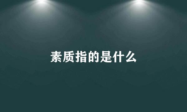 素质指的是什么