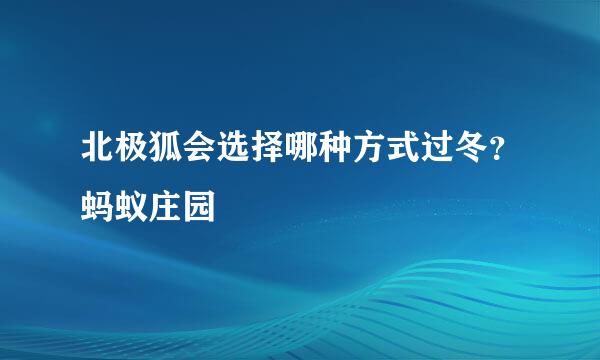 北极狐会选择哪种方式过冬？蚂蚁庄园