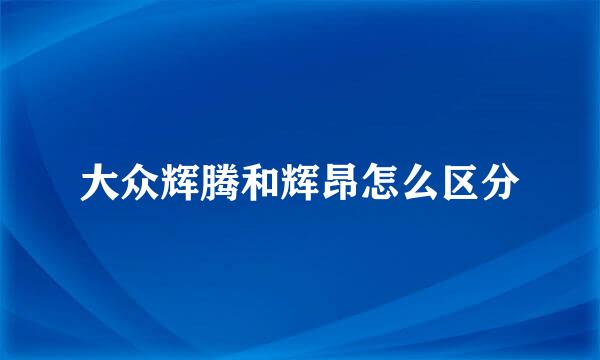 大众辉腾和辉昂怎么区分