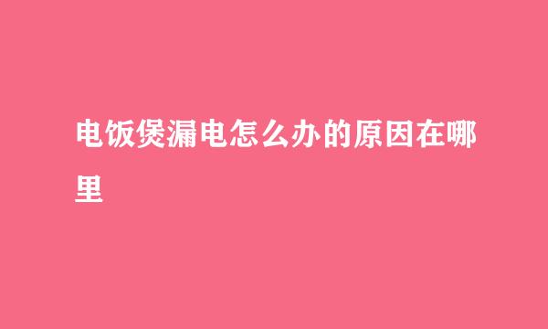 电饭煲漏电怎么办的原因在哪里