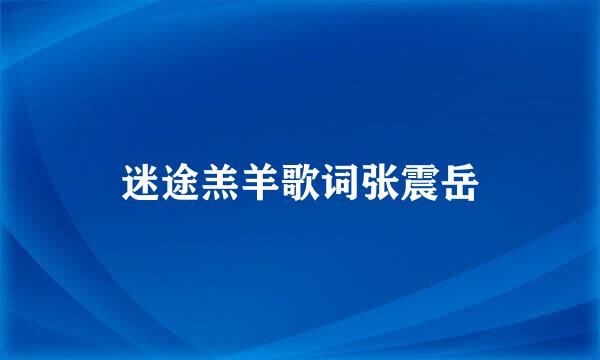 迷途羔羊歌词张震岳