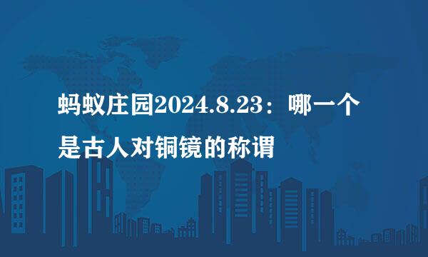蚂蚁庄园2024.8.23：哪一个是古人对铜镜的称谓