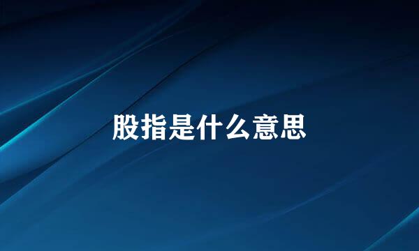股指是什么意思
