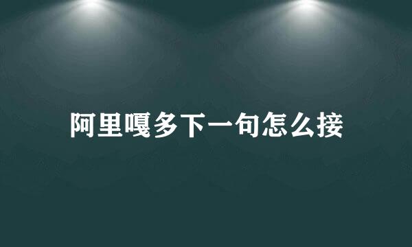 阿里嘎多下一句怎么接