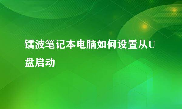 镭波笔记本电脑如何设置从U盘启动