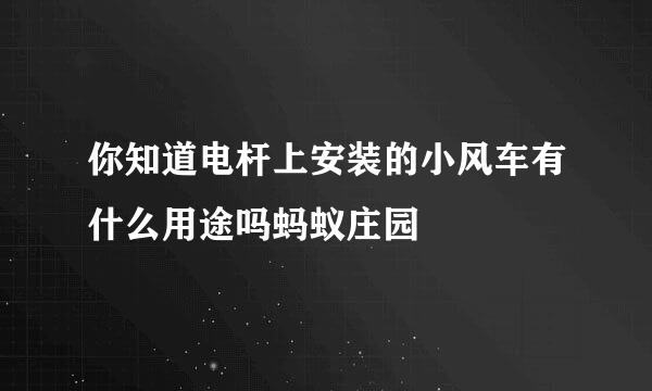 你知道电杆上安装的小风车有什么用途吗蚂蚁庄园